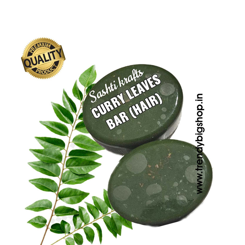 Curry Leaves Bar, Organic Hair Care Soap, Fresh Homemade Organic Soap, chemical free, Pure and Natural Herbal Handmade Soap Online
