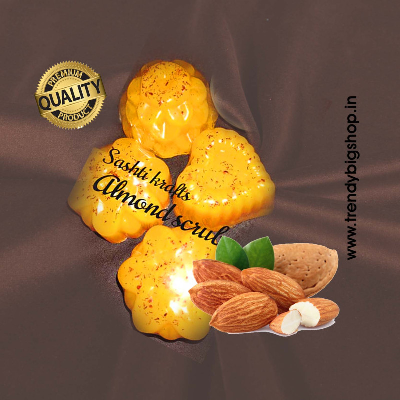 Almond Scrub Soap, Fresh Homemade Organic Fairness & soft skin Soap, chemical free, Pure and Natural Herbal Handmade Soap Online