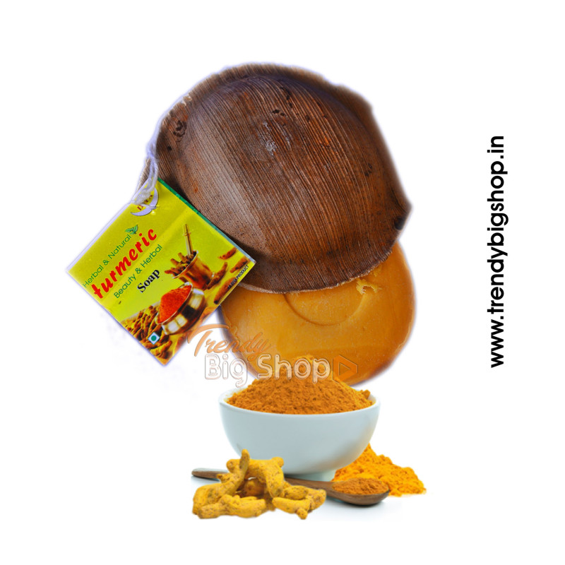 Turmeric Soap, Natural Herbal Handmade Manjal Bath Soap, Online Kodai, Pack of 3