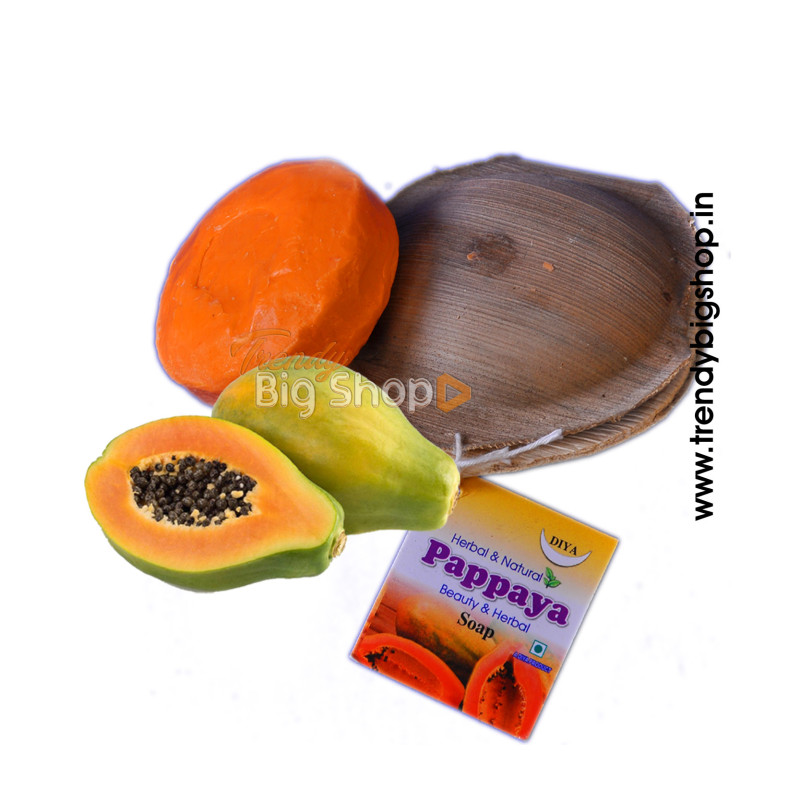Papaya Soap - Herbal Skin Whitening Soap with Vitamin E, Papaya Soap, Pack of 3