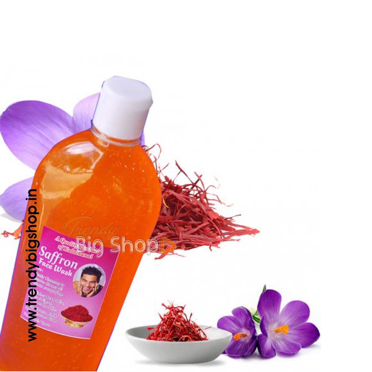 Saffron Face Wash, Natural Product 500ml, Pure Face Wash Product in Online shop