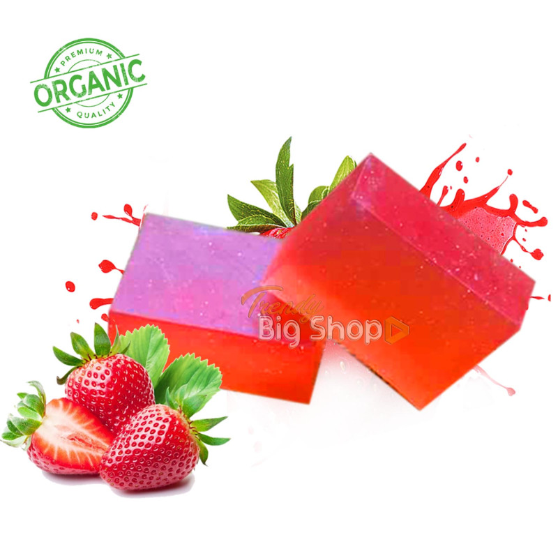 Strawberry Soap, Fresh Homemade Organic skin Soap, chemical free, Pure and Natural Herbal Handmade Soap Online